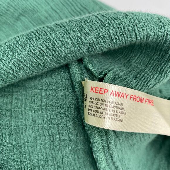 Free People Women's Green Crepe Deep V Neckline Mini Dress Size Small Altered - Picture 11 of 12